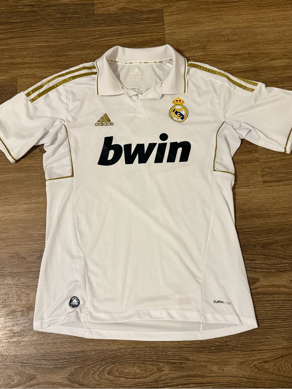 Ronaldo Adidas White and Gold Real Madrid Football Jersey